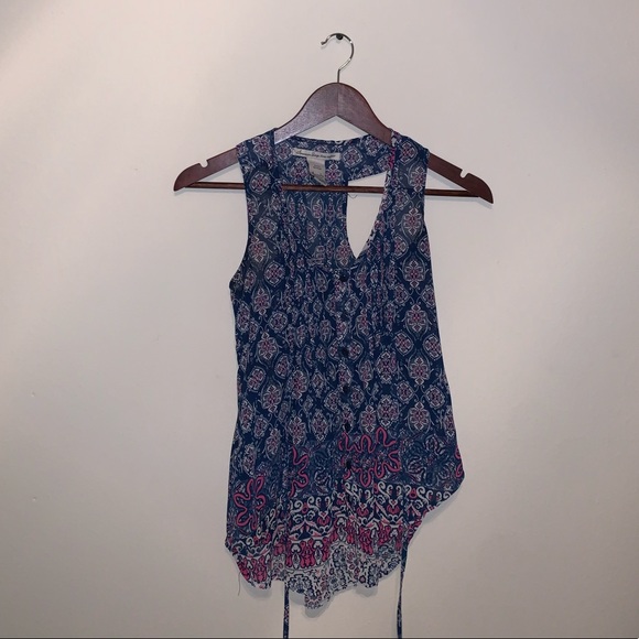 American Rag Blue & Pink Blouse size XXS - Picture 2 of 7